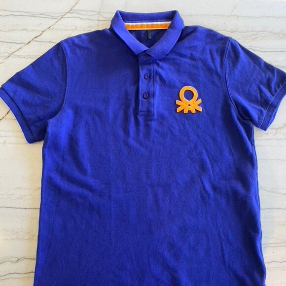 Stile Benetton/Benetton NWOT Royal Purple and Orange Polo/Golf Shirt - Picture 1 of 7